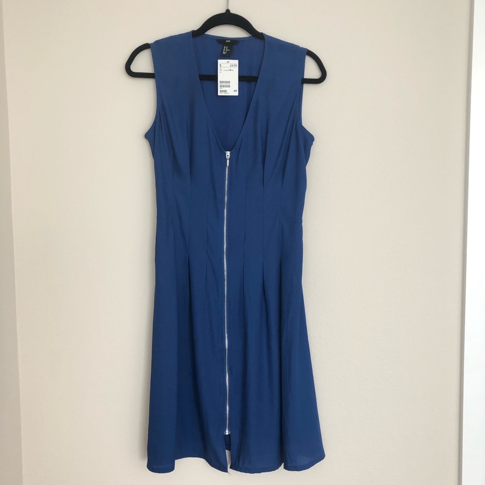 H&M Blue Zip Front Dress